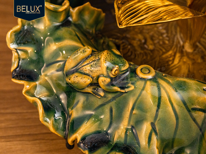 Chậu Lan Vàng Sen Ngọc Vàng mạ vàng 24k&nbsp;cao 43cm